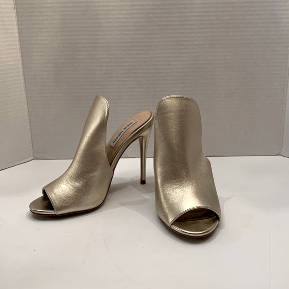 Steve Madden Shoes - Steve Madden Gold Sinful 4.25” Stiletto Mule Heels - Size 7